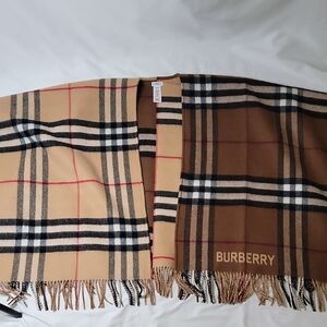 Burberry  Check Cape/Poncho in Tan, Brown and Black